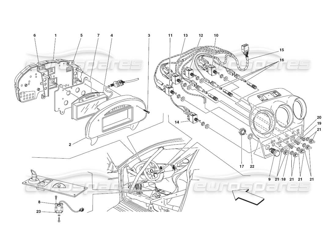 ferrari 430 challenge (2006) instruments diagrama de piezas