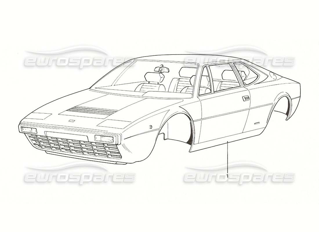 ferrari 308 gt4 dino (1976) carrocería diagrama de piezas