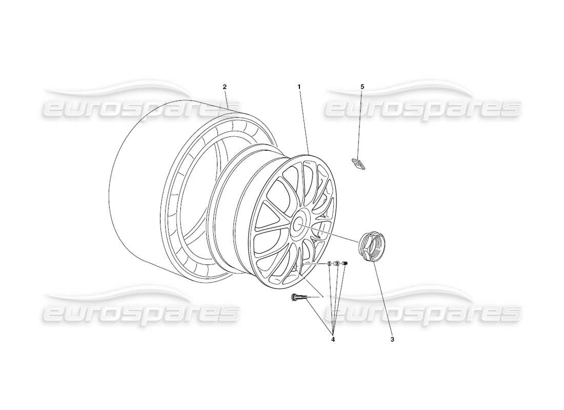 ferrari 430 challenge (2006) diagrama de piezas de ruedas