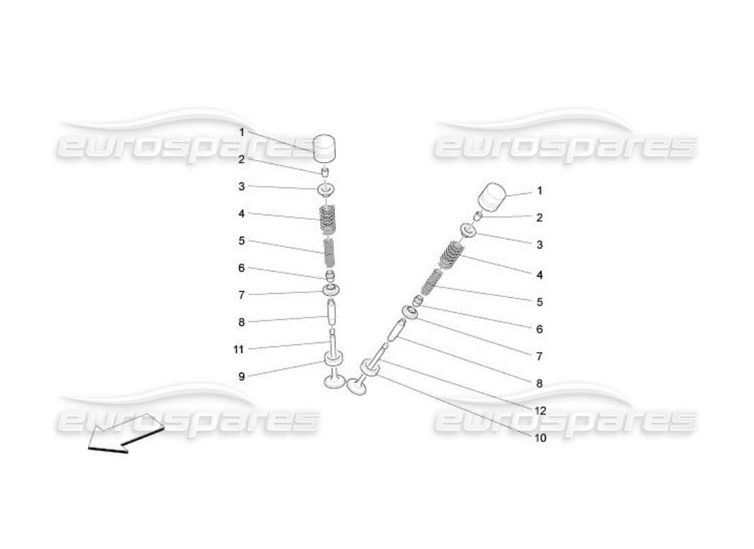 maserati qtp. (2005) 4.2 valvulas diagrama de piezas