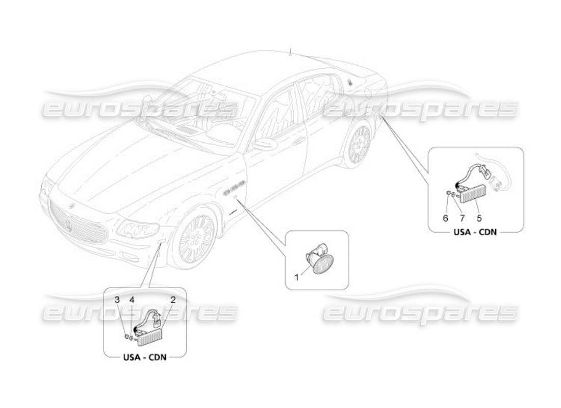 maserati qtp. (2005) 4.2 grupos de luces laterales diagrama de piezas