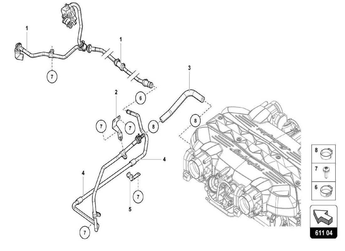 lamborghini centenario spider mangueras de vacío diagrama de piezas