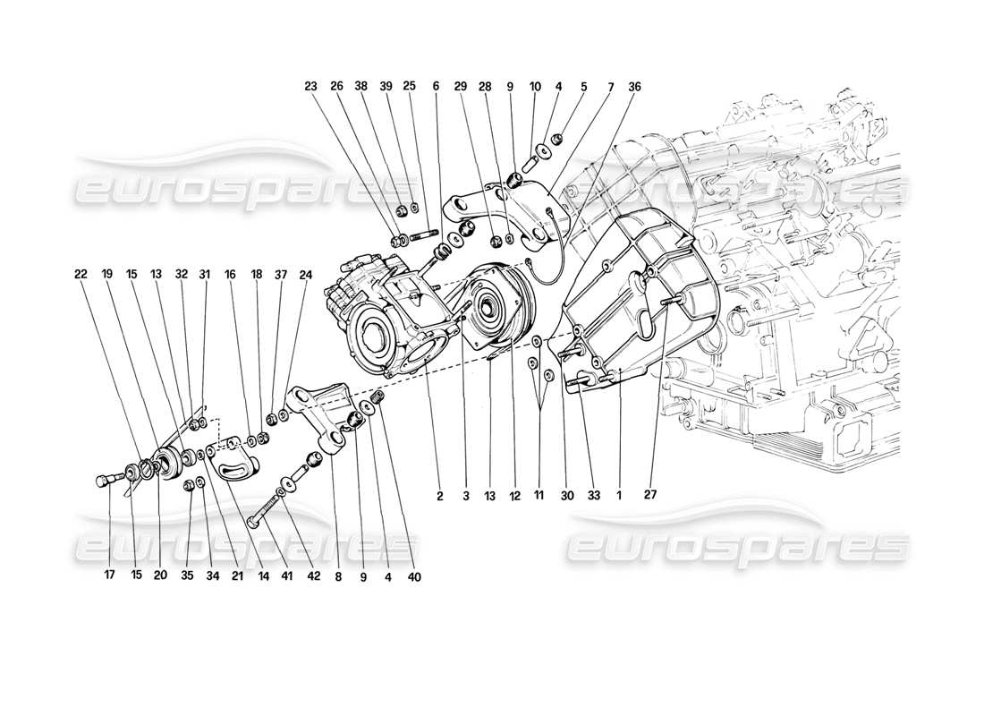 ferrari mondial 8 (1981) diagrama de piezas del compresor y controles del aire acondicionado