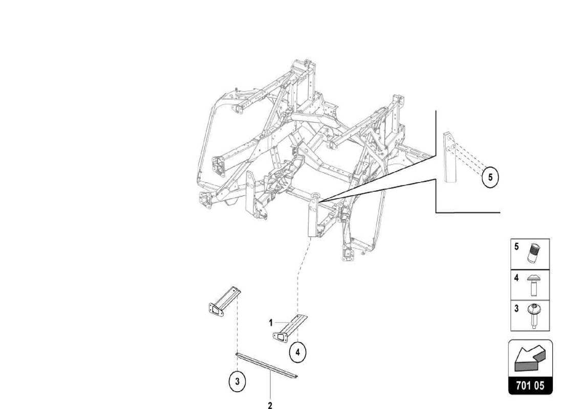 lamborghini centenario spider parte trasera del marco de acabado diagrama de piezas