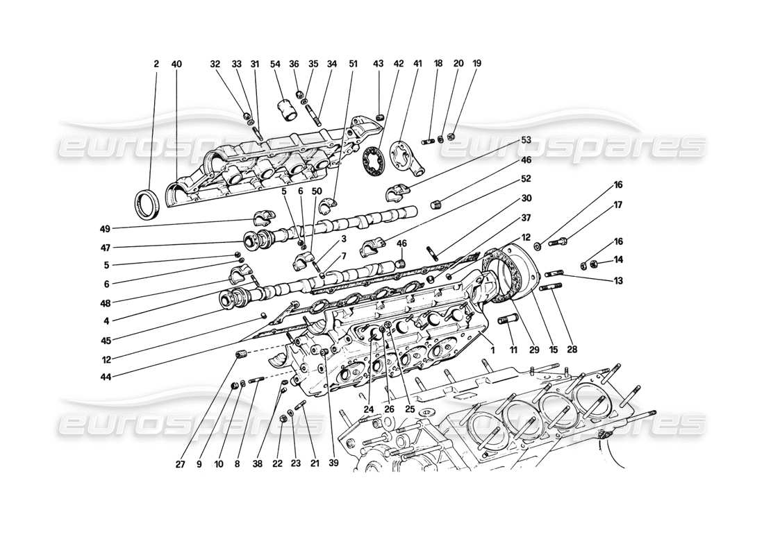 ferrari 308 gtb (1980) culata (derecha) diagrama de piezas