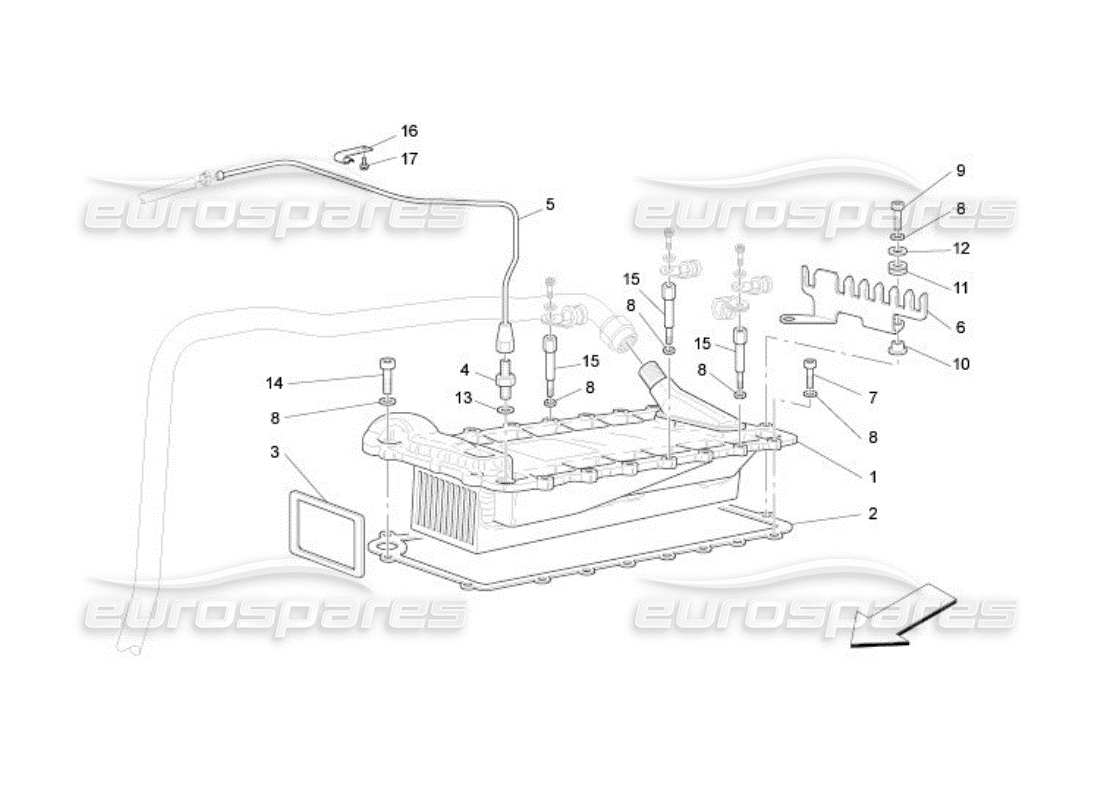 maserati qtp. (2005) 4.2 diagrama de piezas del intercambiador de calor