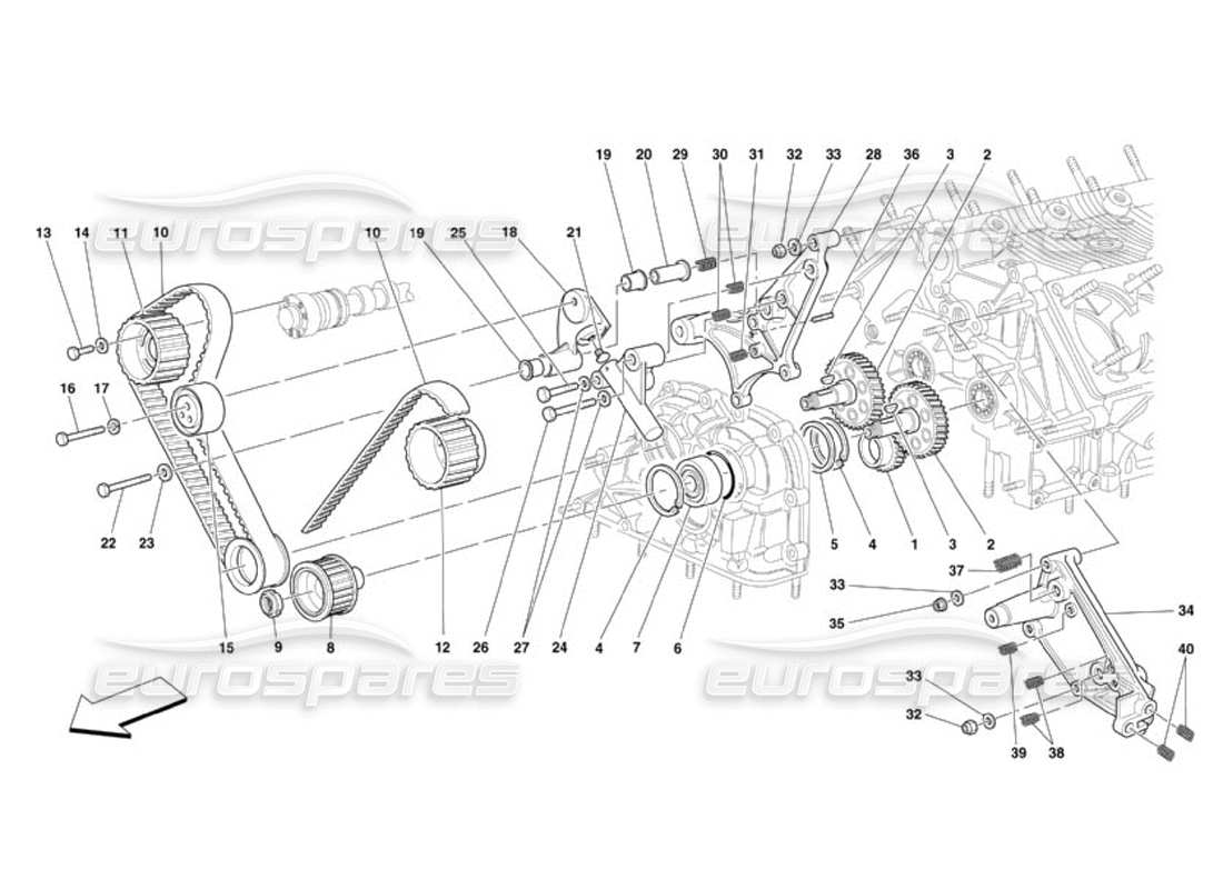 ferrari 360 challenge (2000) sincronización: diagrama de piezas de controles