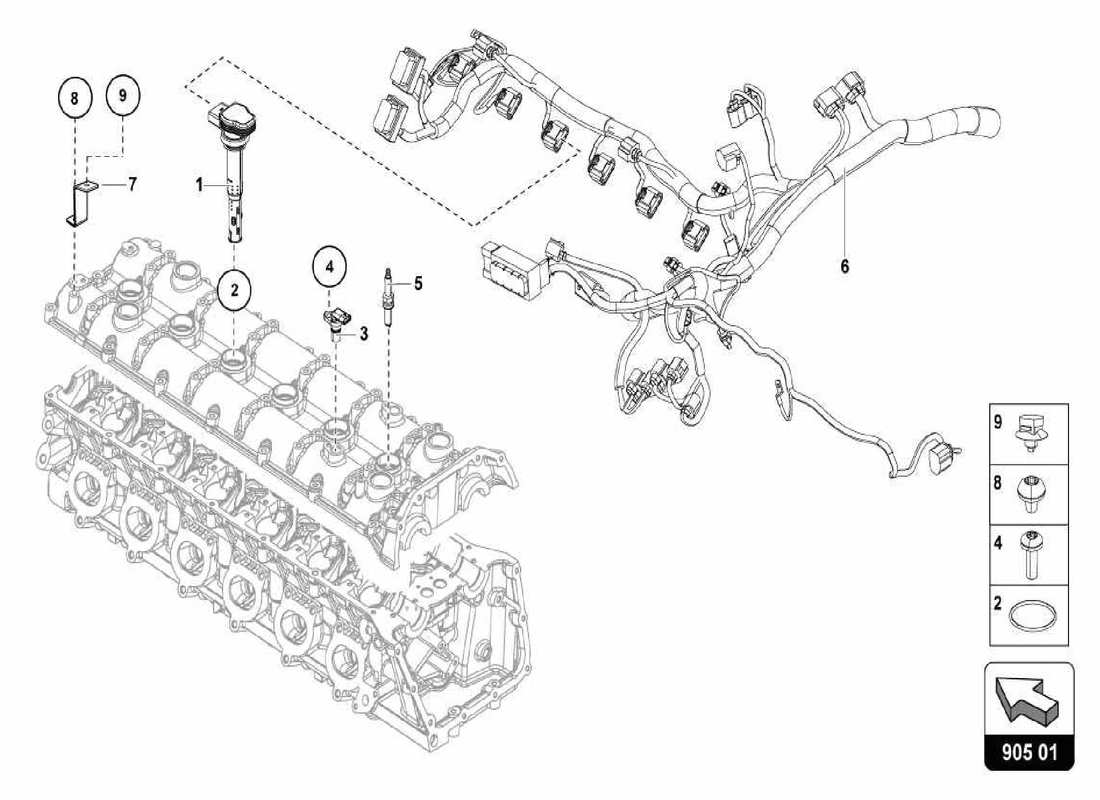 lamborghini centenario spider diagrama de piezas del sistema de encendido