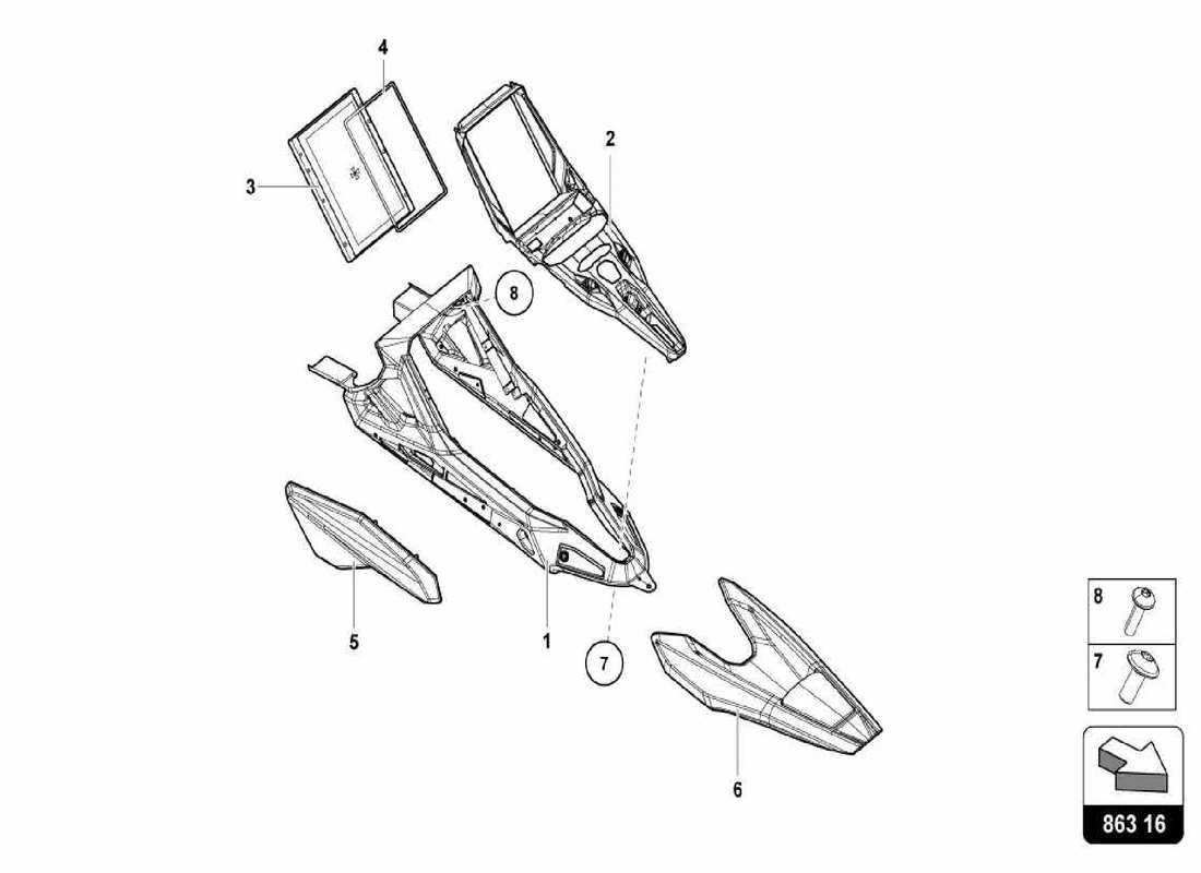 lamborghini centenario spider diagrama de piezas de la unidad de interrupción