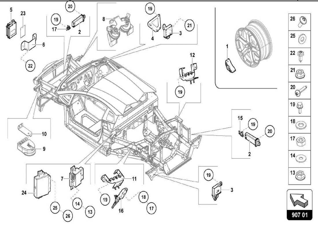 lamborghini centenario spider unidades de control electrónico diagrama de piezas