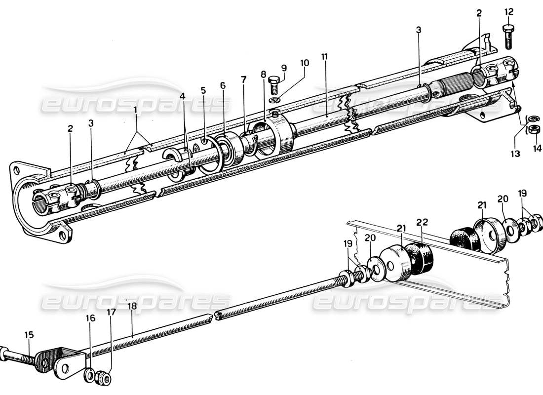 ferrari 330 gtc coupe eje de transmisión diagrama de piezas
