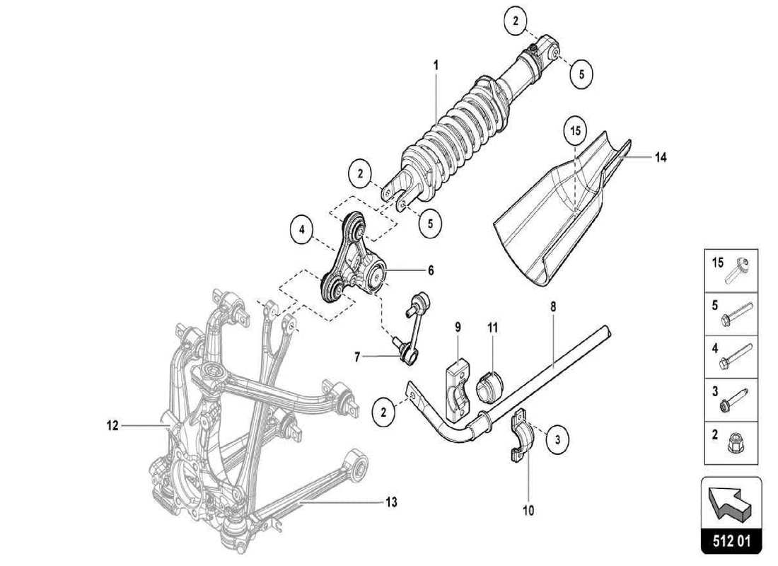 lamborghini centenario spider rear suspension diagrama de piezas