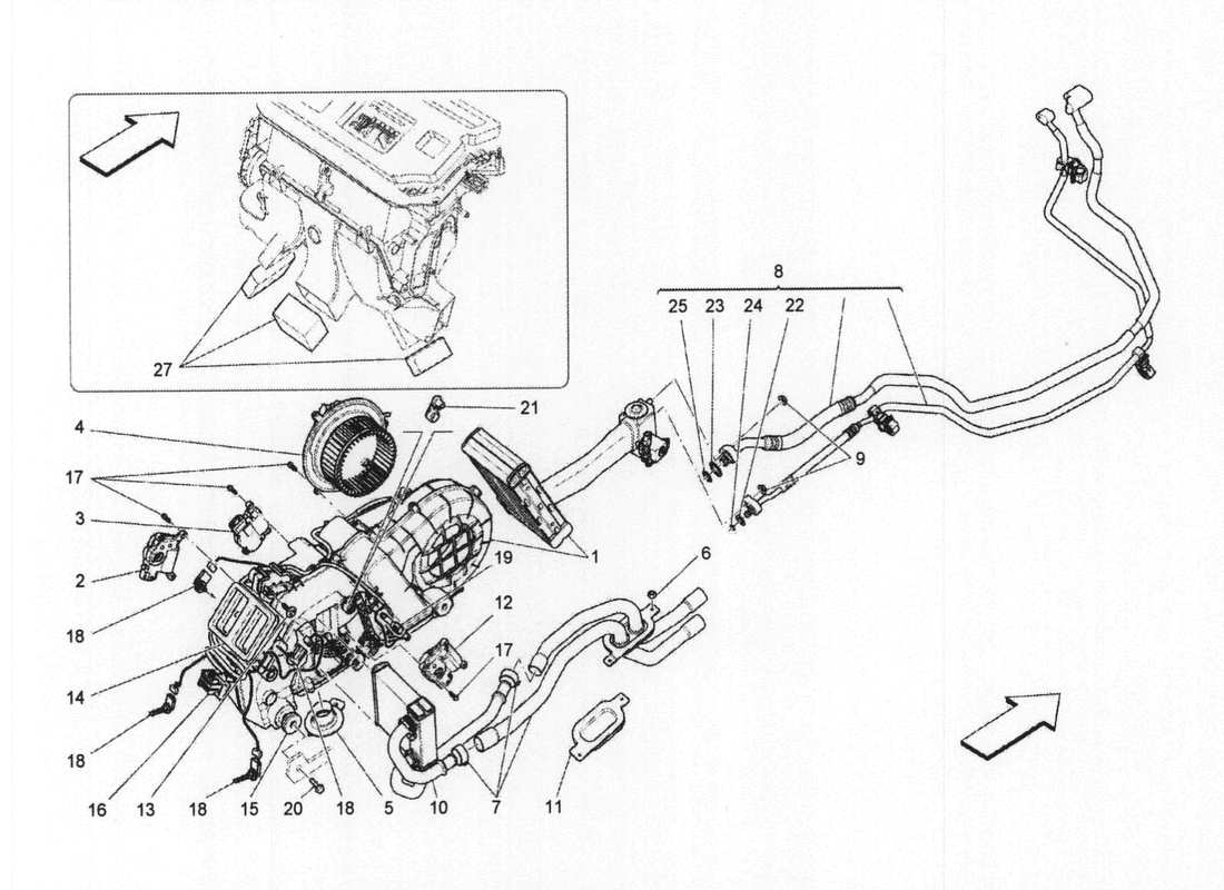 maserati qtp. v6 3.0 bt 410bhp 2wd 2017 unidad de ca: dispositivos de túnel diagrama de piezas