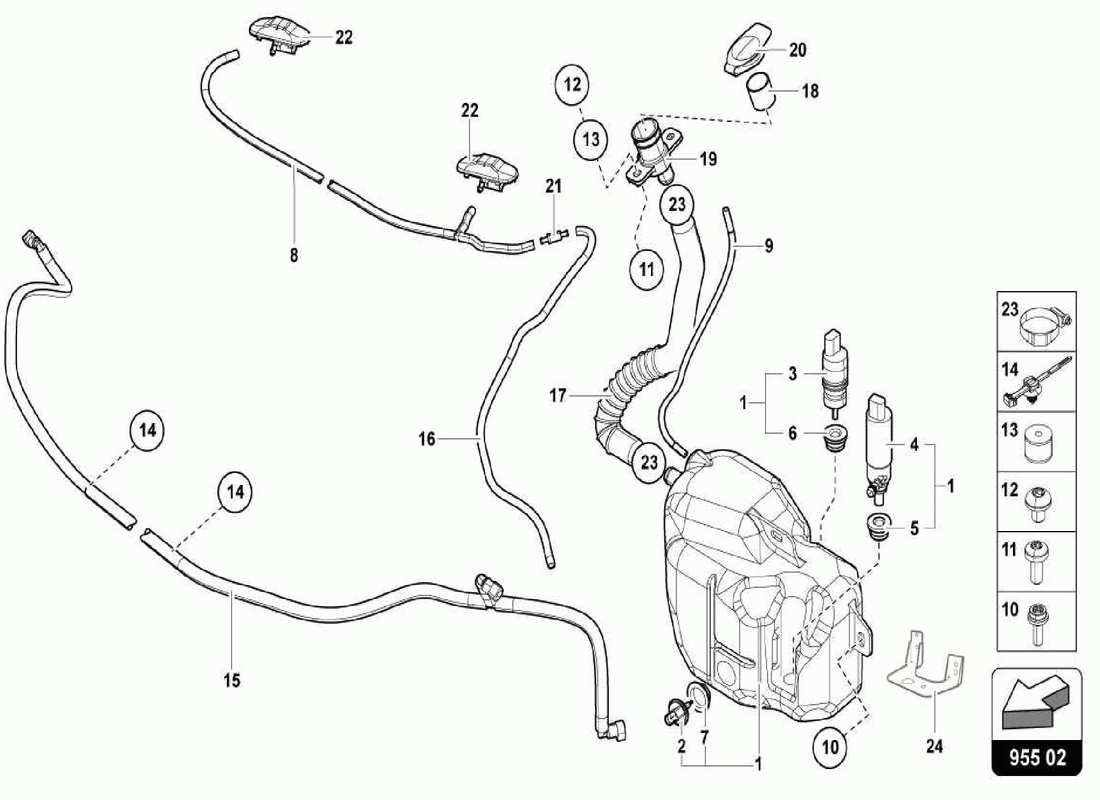 lamborghini centenario spider sistema arandela diagrama de piezas