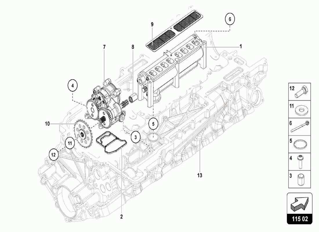 lamborghini centenario spider bomba de aceite diagrama de piezas