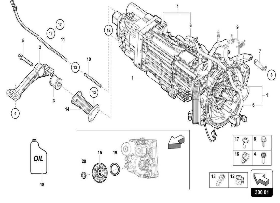 lamborghini centenario spider diagrama de piezas de la caja de cambios automática de velocidad