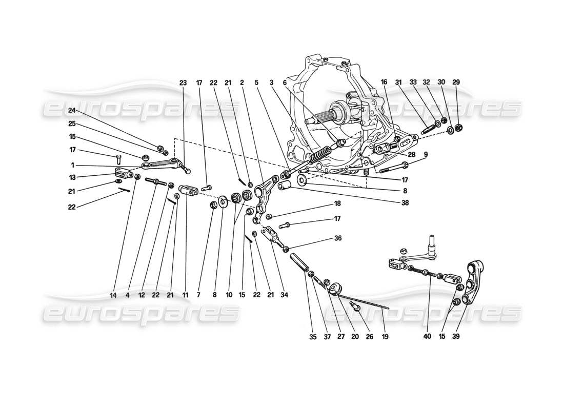 ferrari 308 gtb (1980) clutch operating control diagrama de piezas