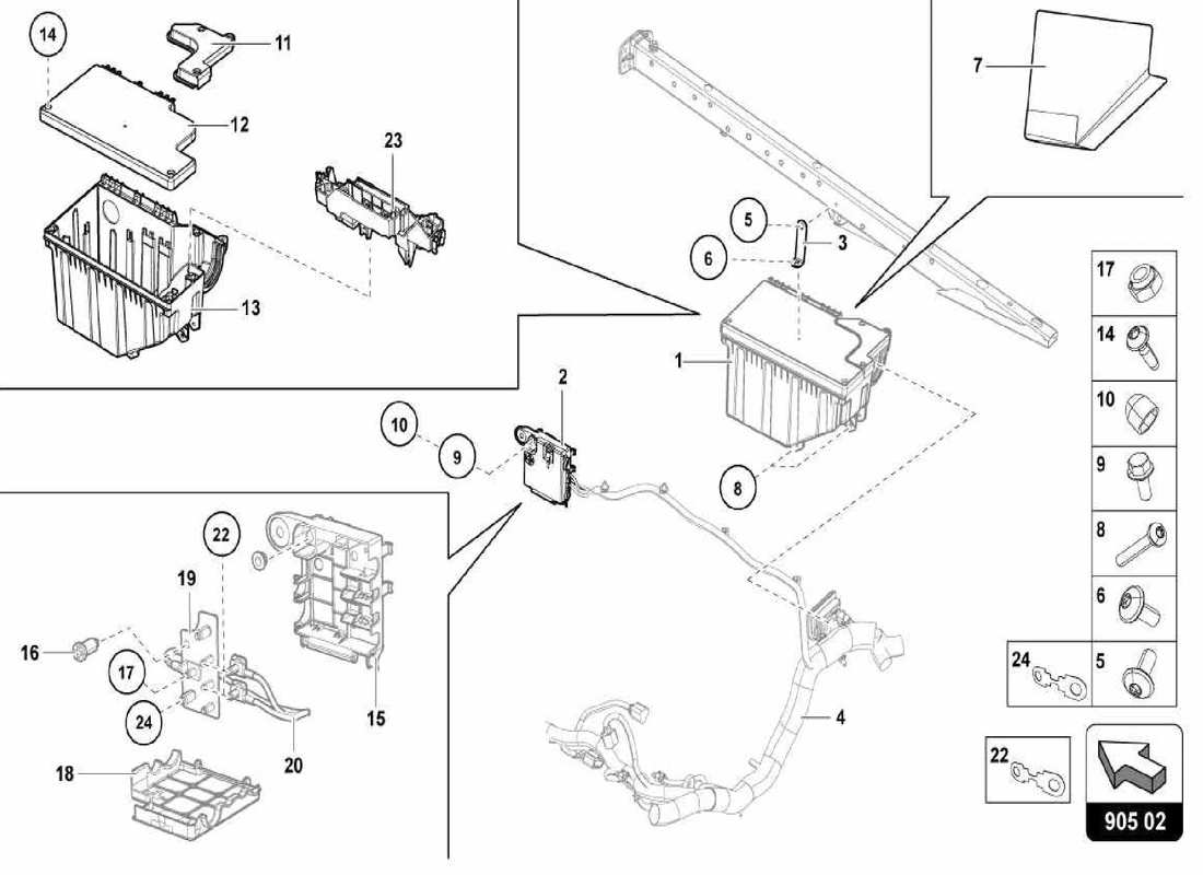 lamborghini centenario spider diagrama de piezas del sistema eléctrico de encendido
