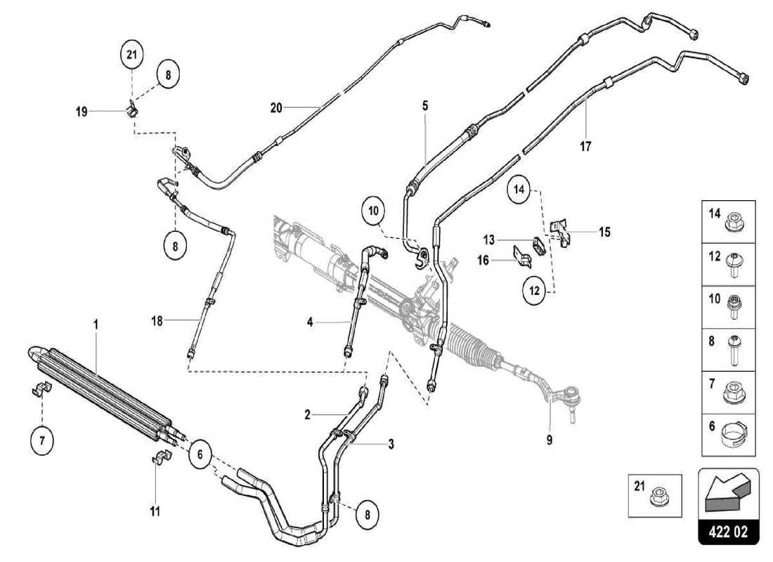 lamborghini centenario spider dirección asistida diagrama de piezas