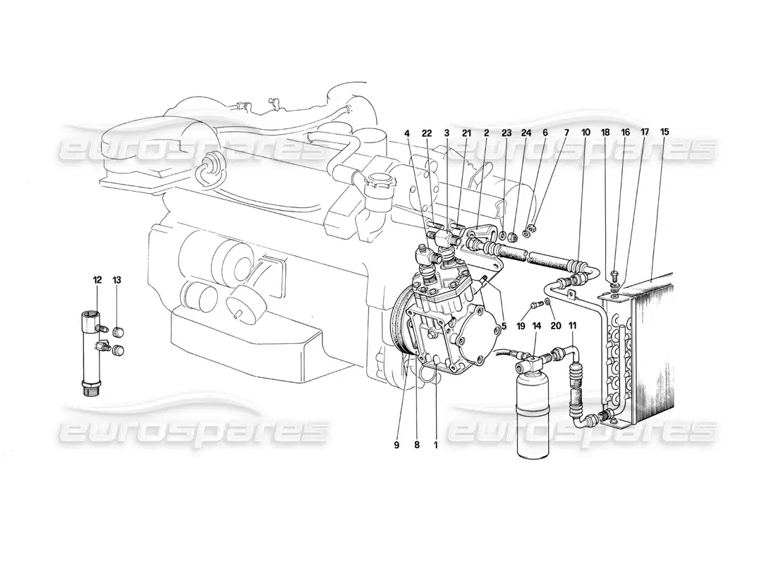 ferrari 412 (mechanical) sistema de aire acondicionado diagrama de piezas
