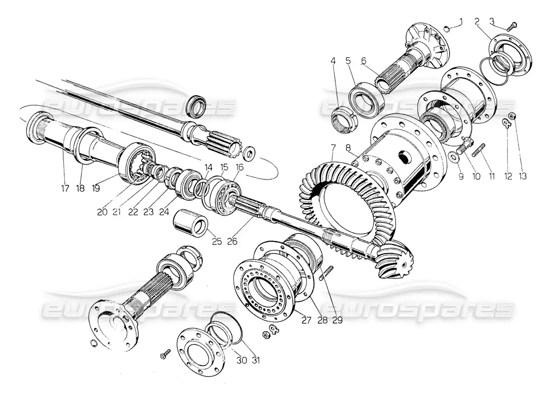 lamborghini countach lp400 diferencial diagrama de piezas