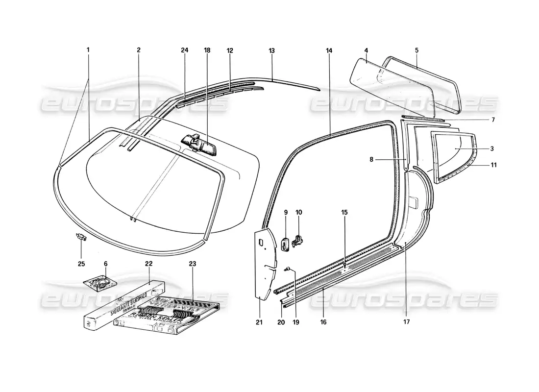 ferrari 512 bbi anteojos diagrama de piezas