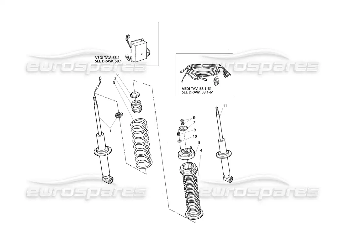maserati qtp v8 evoluzione amortiguador trasero diagrama de piezas