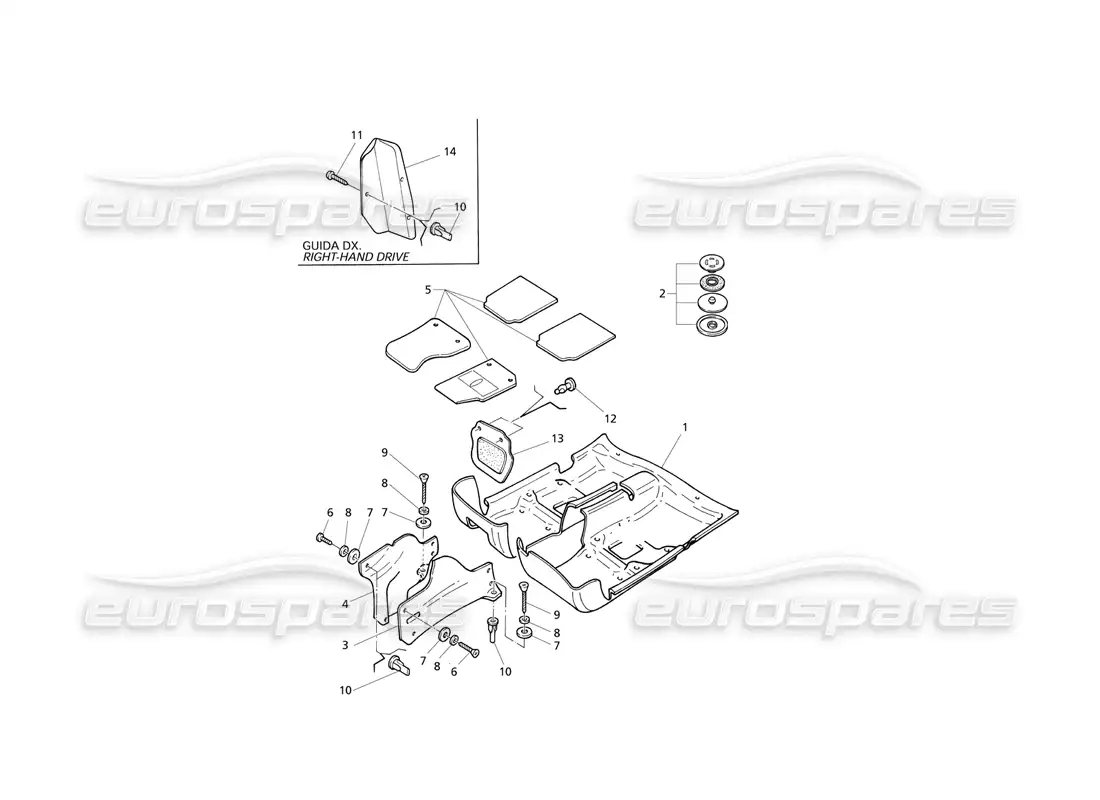 maserati qtp v8 evoluzione diagrama de piezas de alfombras