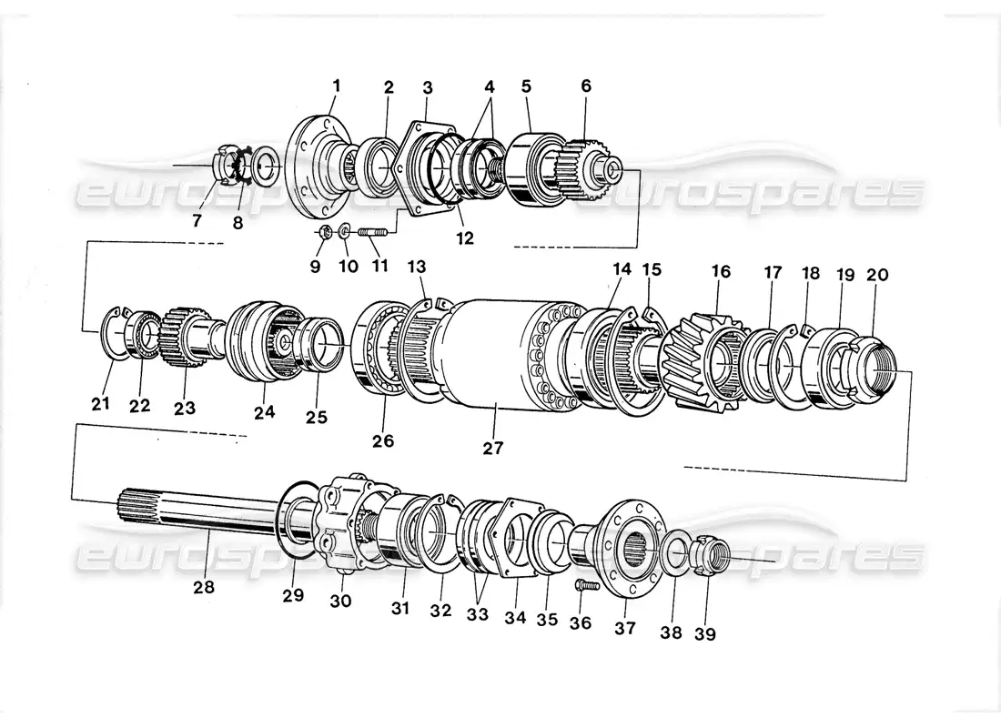 lamborghini lm002 (1988) transferencia (eje de salida) diagrama de piezas