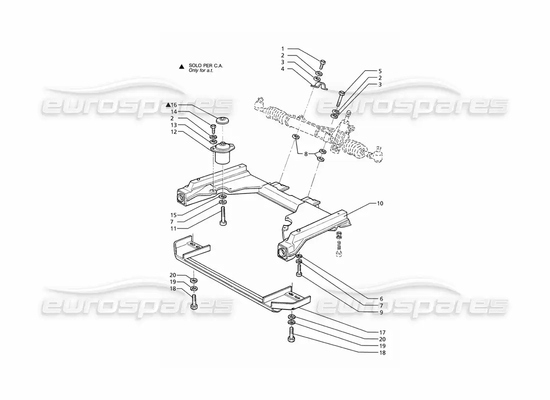 maserati ghibli 2.8 (abs) subchasis delantero de la caja de dirección diagrama de piezas