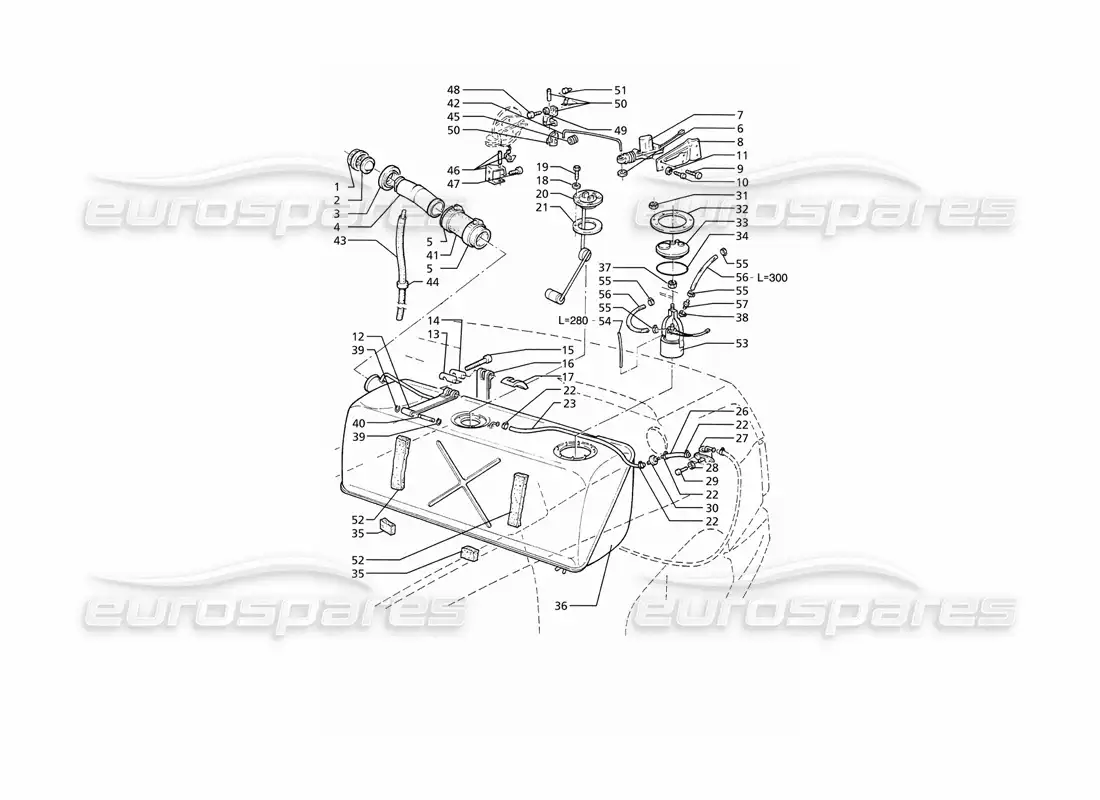 maserati ghibli 2.8 (abs) depósito de combustible diagrama de piezas