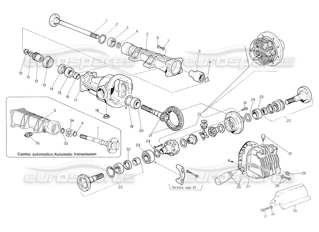 maserati biturbo spider diferencial diagrama de piezas