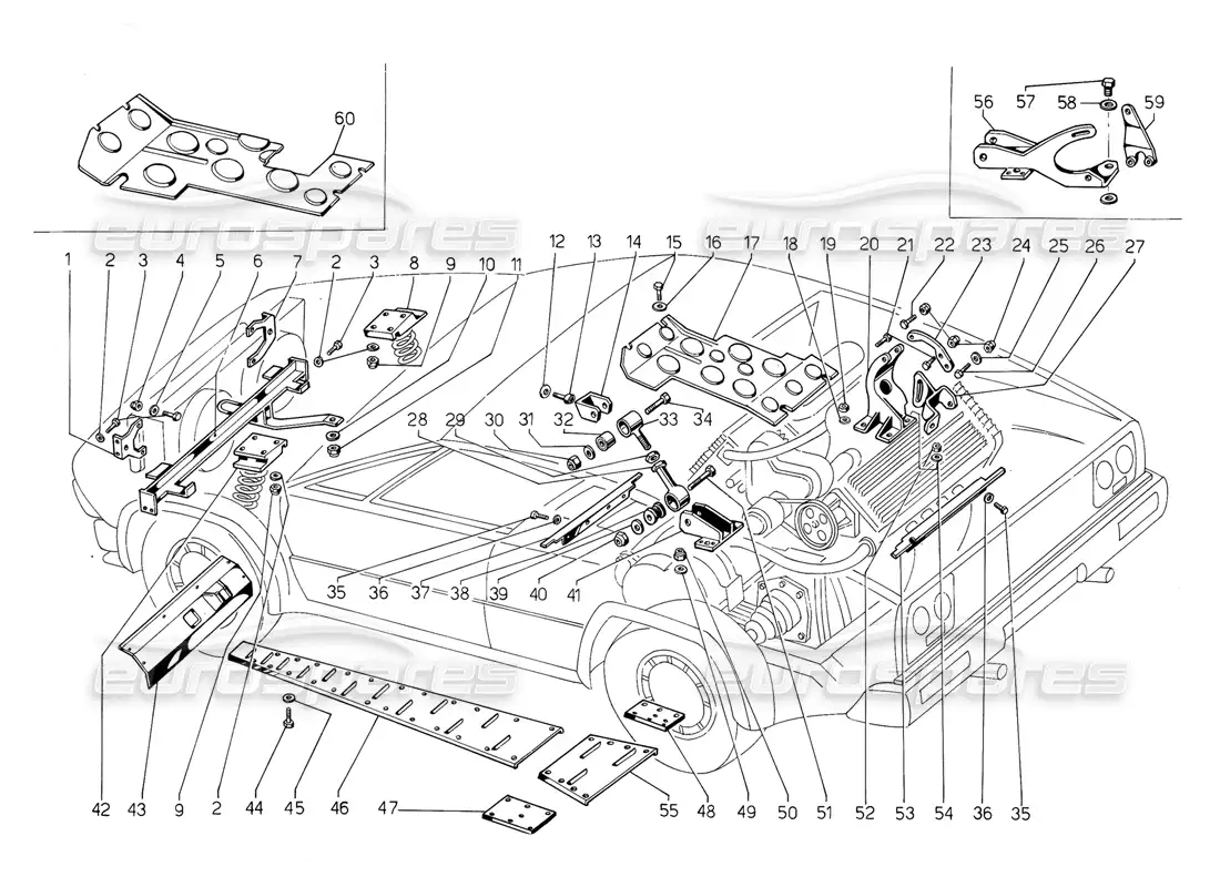 lamborghini jalpa 3.5 (1984) chasis diagrama de piezas
