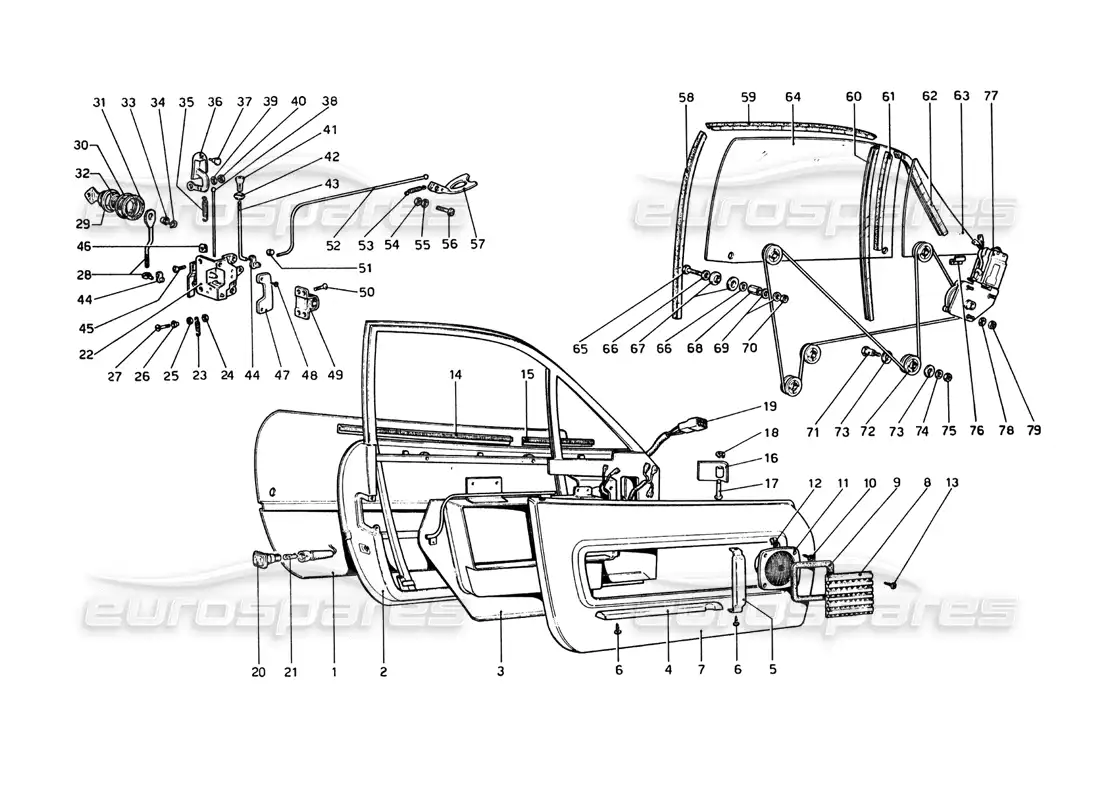 ferrari 365 gt4 berlinetta boxer puertas diagrama de piezas
