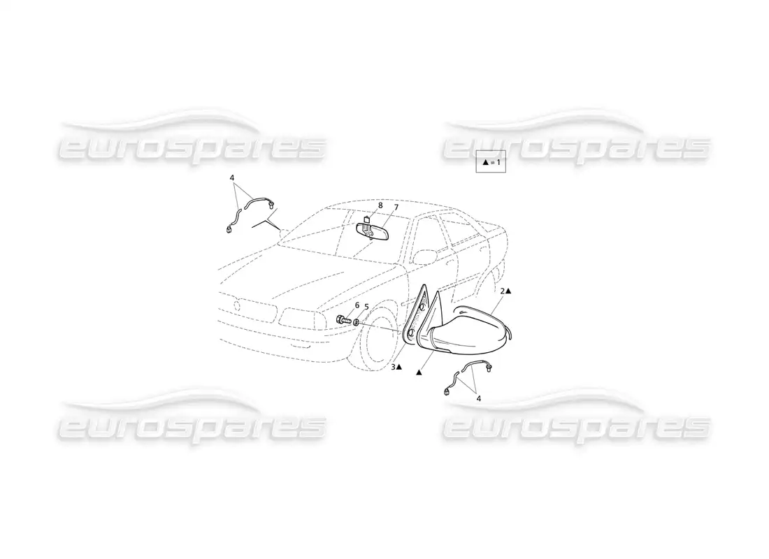 maserati qtp v6 evoluzione espejos retrovisores diagrama de piezas