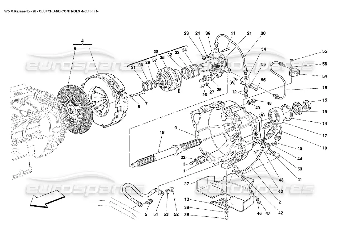 ferrari 575m maranello embrague y controles no para f1 diagrama de piezas