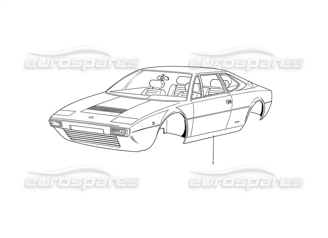 ferrari 208 gt4 dino (1975) carrocería diagrama de piezas