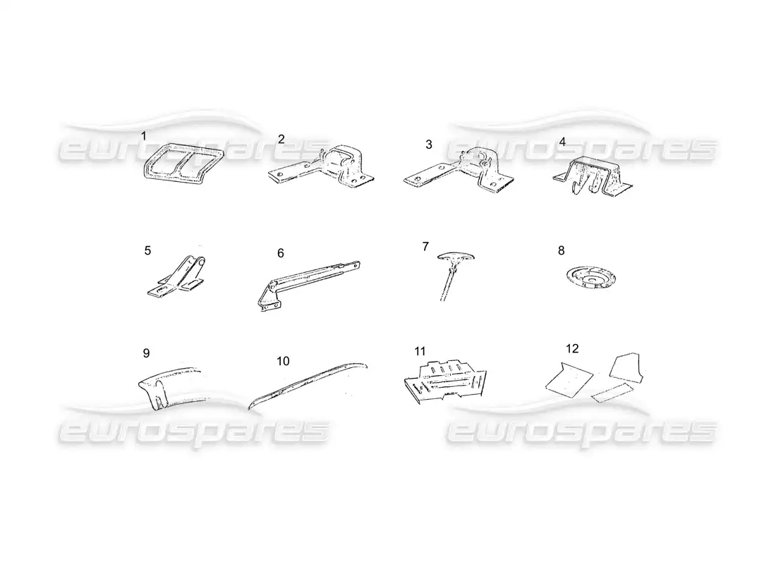 ferrari 250 gt (coachwork) diagrama de piezas de la tapa del maletero
