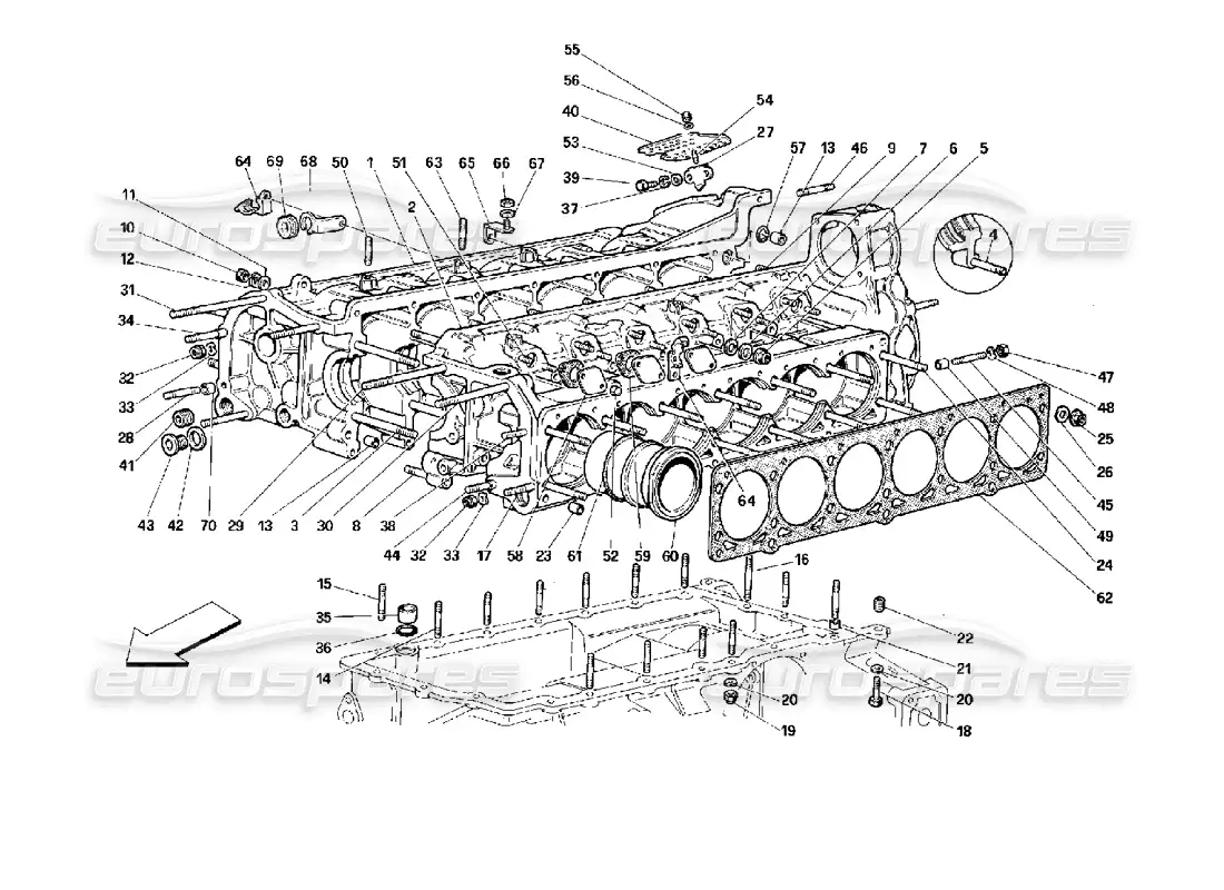 ferrari 512 tr crankcase diagrama de piezas