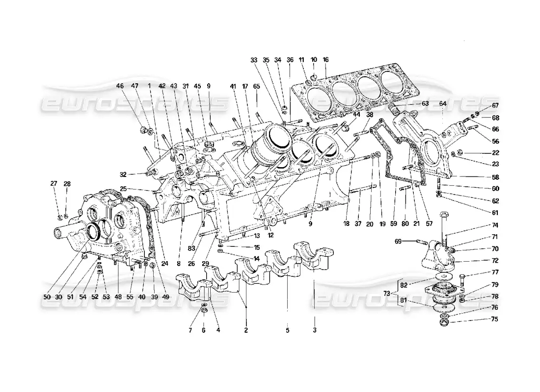 ferrari f40 bloque de motor diagrama de piezas