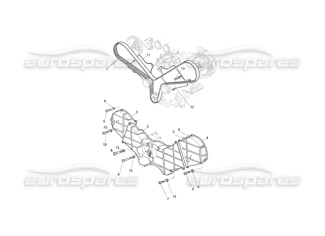 maserati qtp v8 evoluzione comando de sincronización y coberturas diagrama de piezas