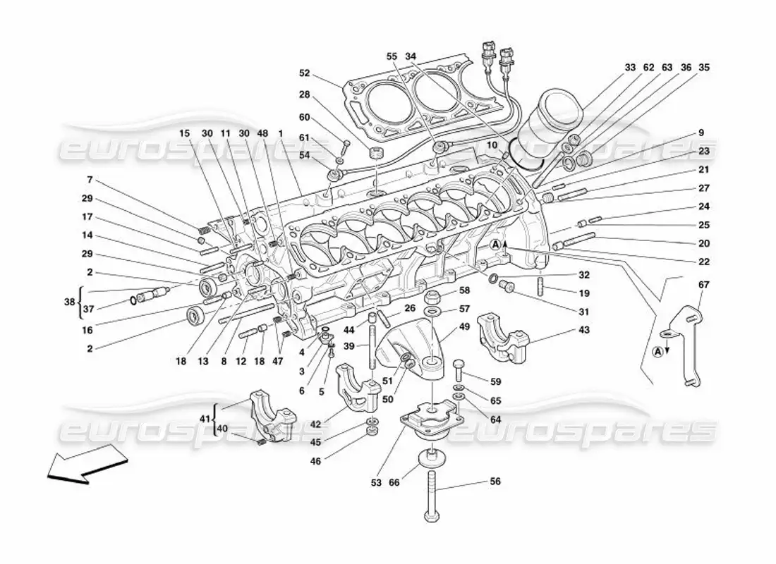 ferrari 575 superamerica crankcase diagrama de piezas