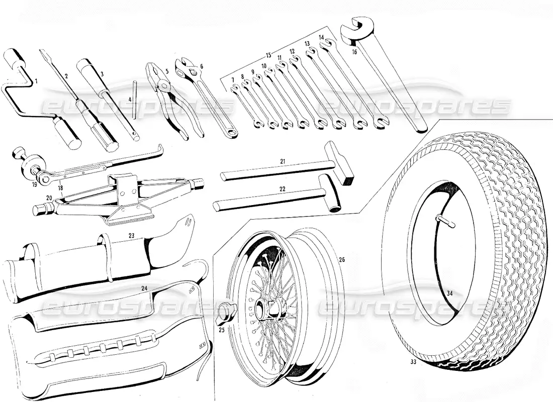 maserati mistral 3.7 herramientas diagrama de piezas