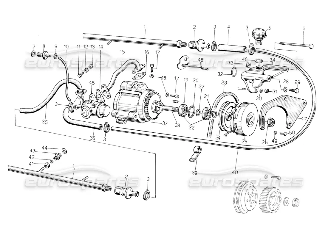 lamborghini countach 5000 s (1984) diagrama de piezas del sistema de contaminación del aire