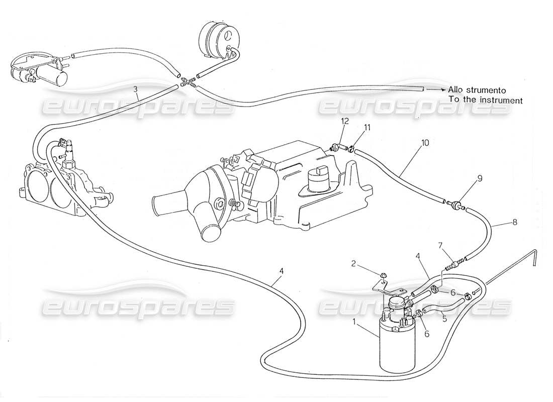 maserati 228 sistema de evaporación diagrama de piezas