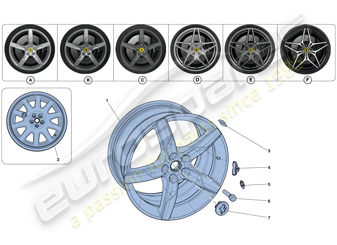 un diagrama de piezas del catálogo de piezas ferrari california t (europe)