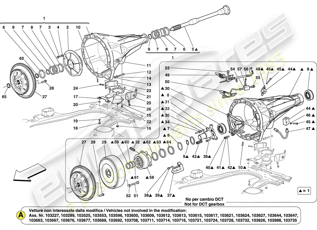un diagrama de piezas del catálogo de piezas ferrari california (rhd)