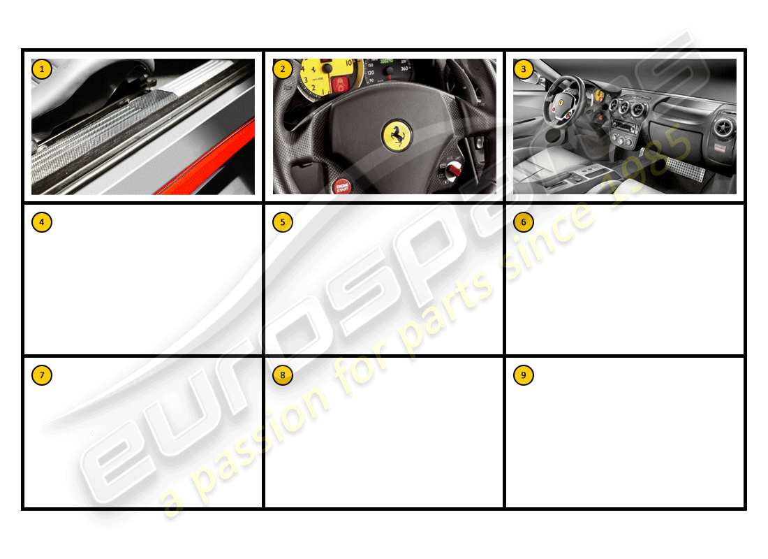 un diagrama de piezas del catálogo de piezas ferrari f430 spider (accessories)