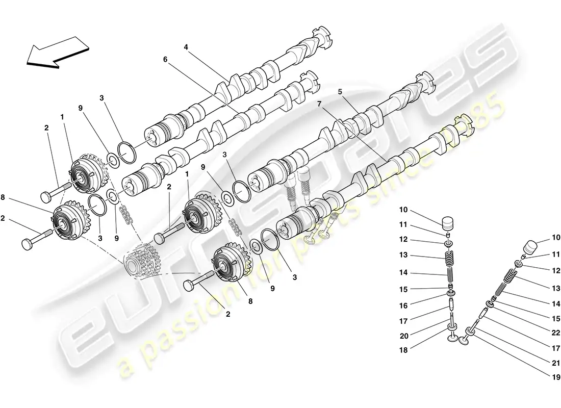 un diagrama de piezas del catálogo de piezas ferrari california (europe)