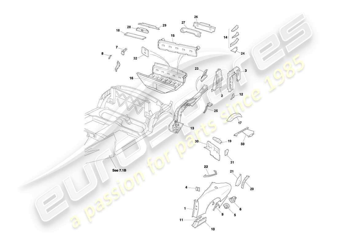 un diagrama de piezas del catálogo de piezas aston martin db7 vantage (2000)
